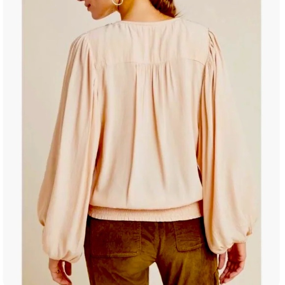 Anthropologie Maeve Blush Sequin Embellished Blouse - Picture 2 of 9